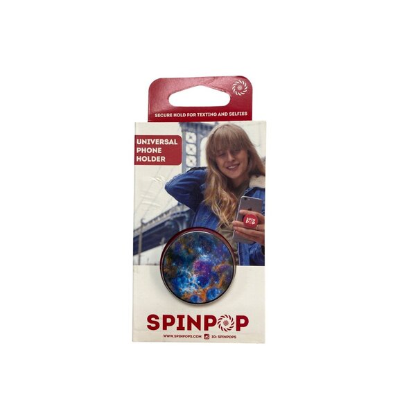Spinpop Universal Phone Holder With Galaxy Design For Secure Grip Cable Organize - Picture 1 of 2
